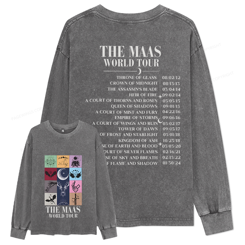 Pagewings World Tour Unisex Washed Long Sleeve T-shirt
