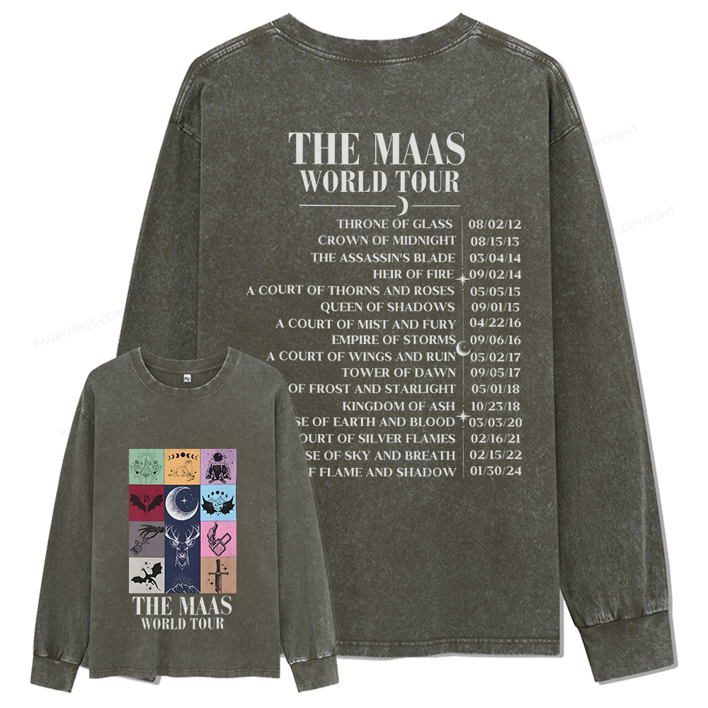 Pagewings World Tour Unisex Washed Long Sleeve T-shirt