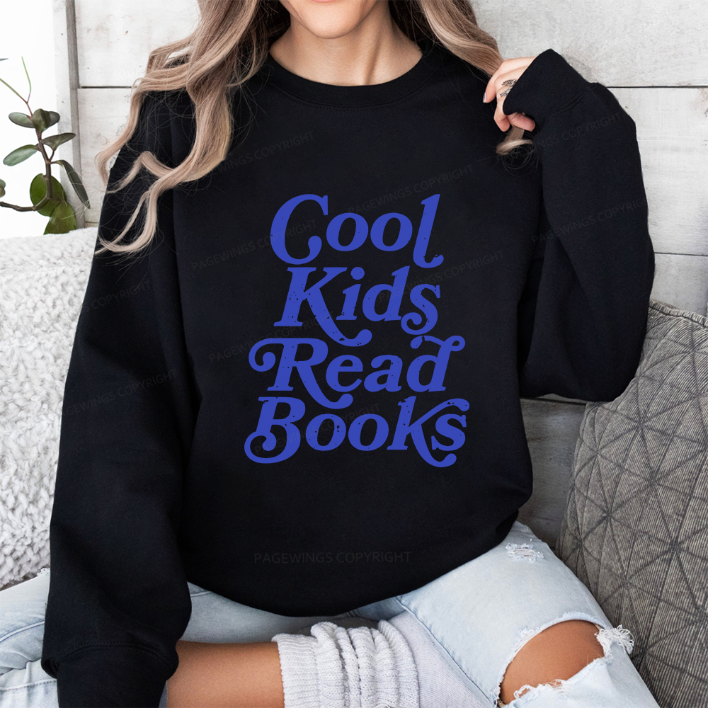 Pagewings Cool Kids Read Books Unisex Classic Sweatshirt