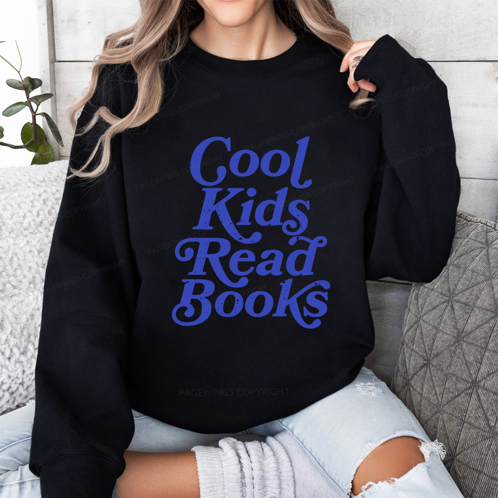 Pagewings Cool Kids Read Books Unisex Classic Sweatshirt