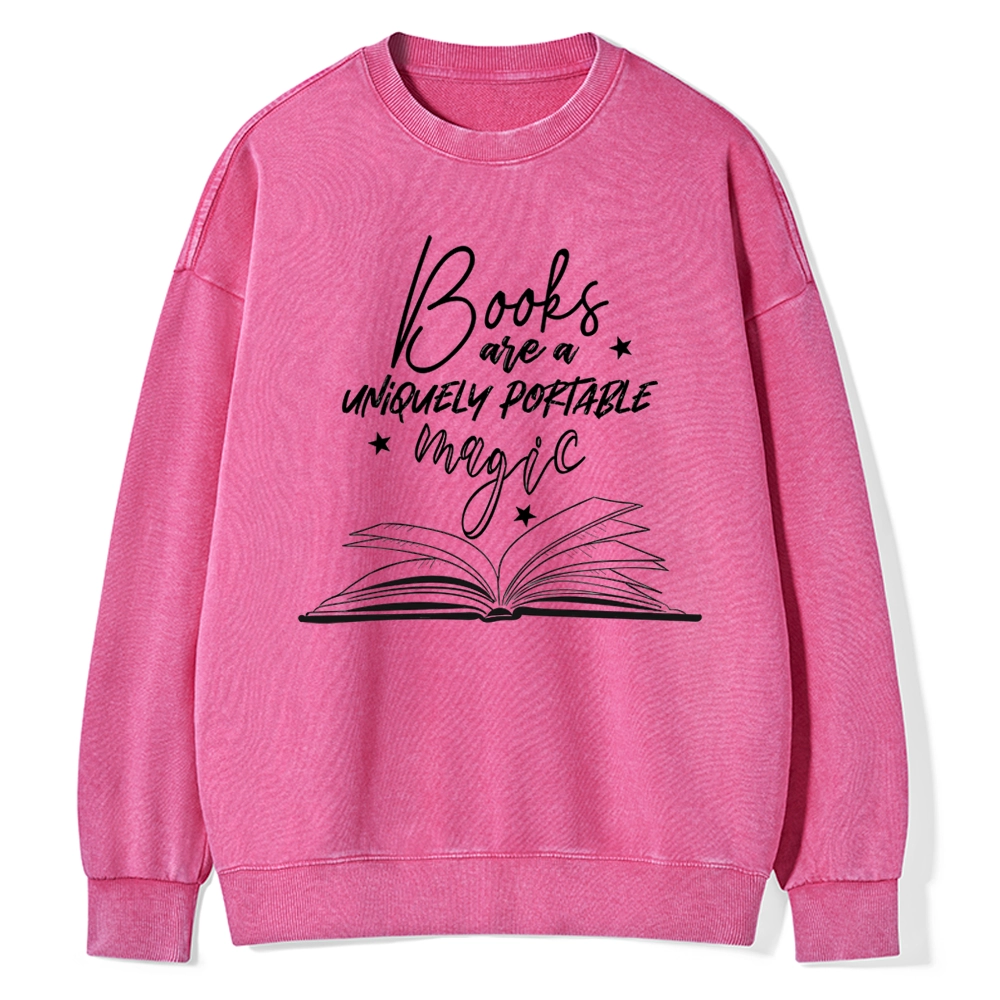 Pagewings Books Are A Uniquely Portable Magic Unisex Washed Sweatshirt