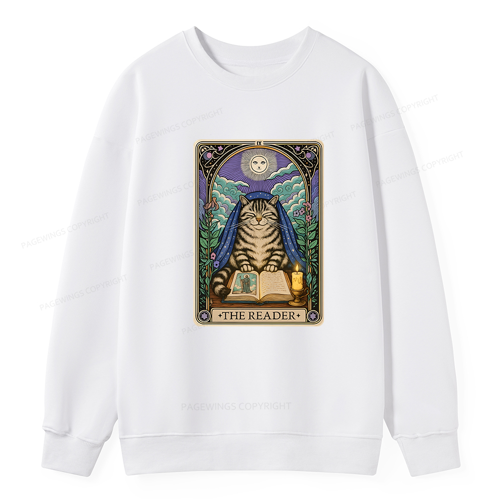Pagewings The Reader Cat Tarot Cards Unisex Classic Sweatshirt