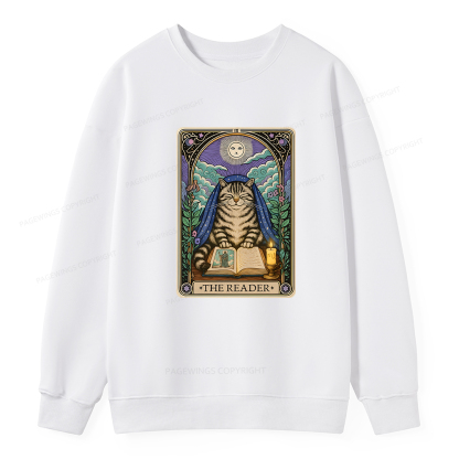 Pagewings The Reader Cat Tarot Cards Unisex Classic Sweatshirt