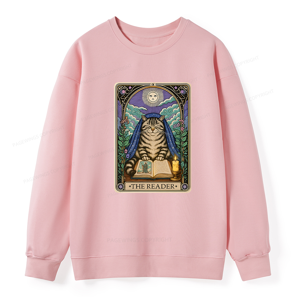Pagewings The Reader Cat Tarot Cards Unisex Classic Sweatshirt