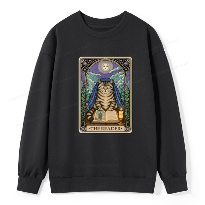 Pagewings The Reader Cat Tarot Cards Unisex Classic Sweatshirt