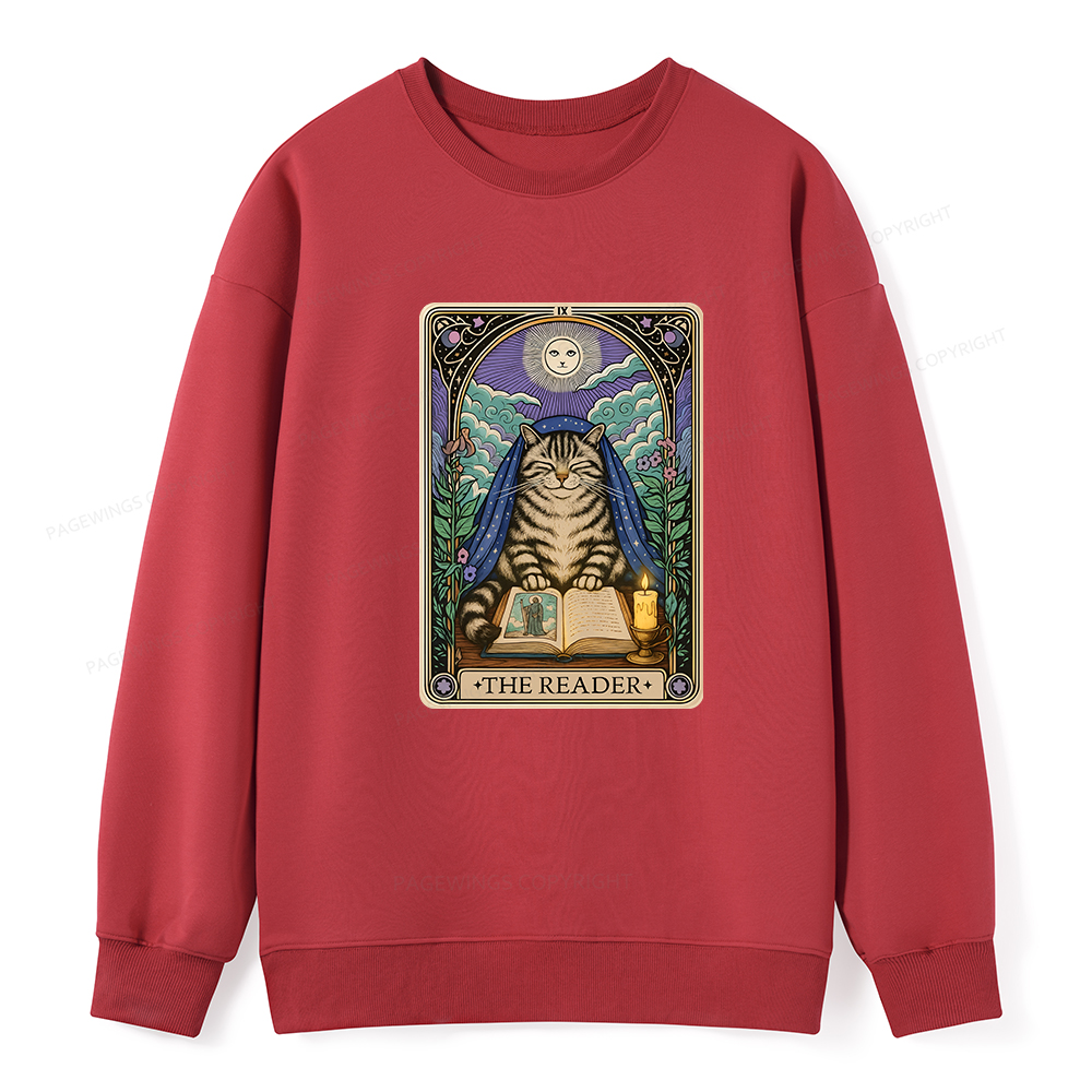 Pagewings The Reader Cat Tarot Cards Unisex Classic Sweatshirt