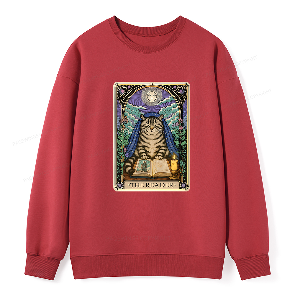 Pagewings The Reader Cat Tarot Cards Unisex Classic Sweatshirt