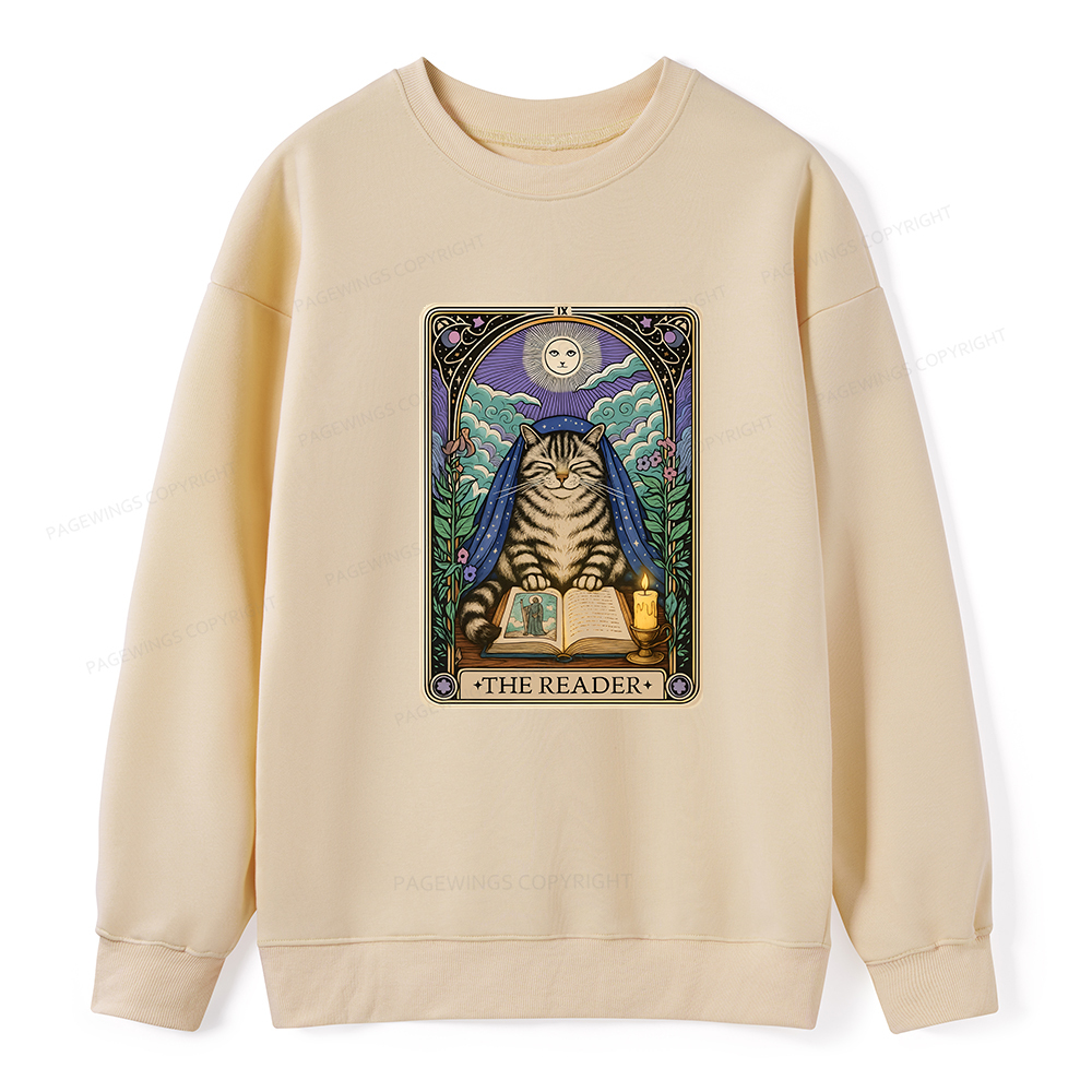 Pagewings The Reader Cat Tarot Cards Unisex Classic Sweatshirt