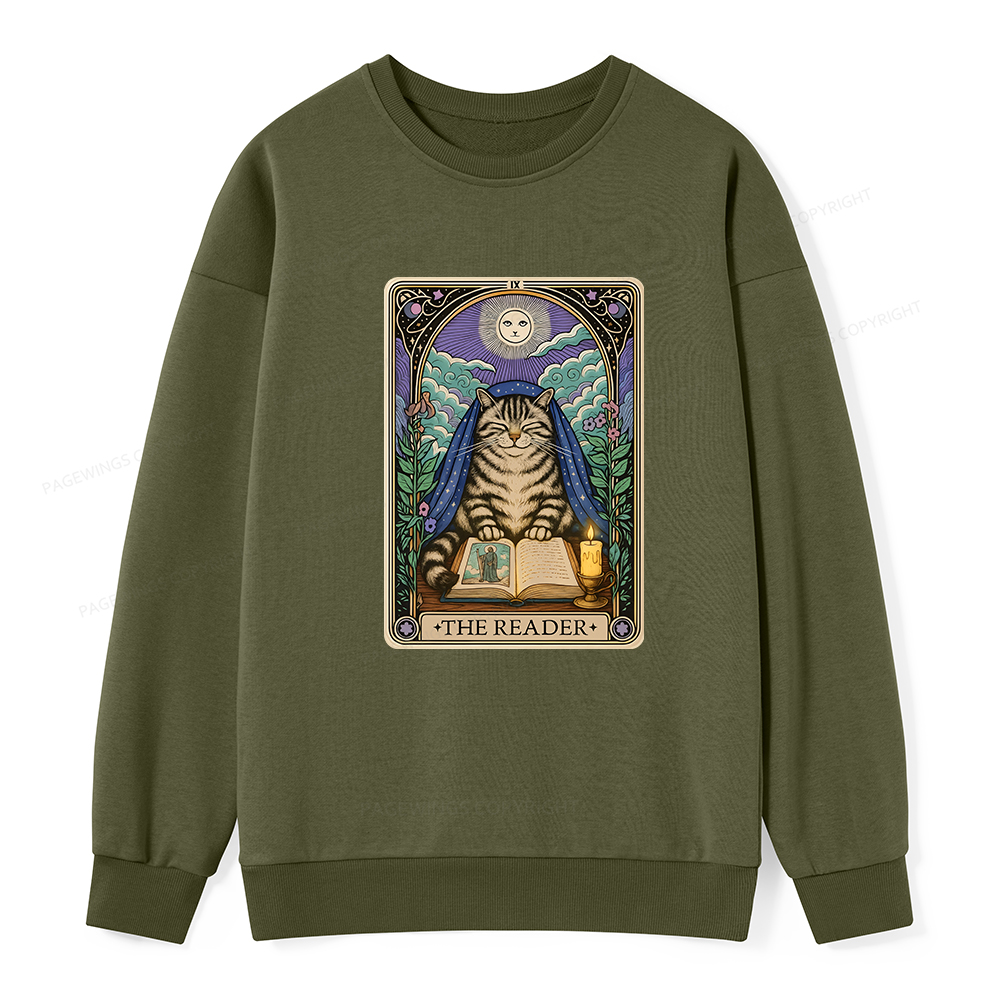 Pagewings The Reader Cat Tarot Cards Unisex Classic Sweatshirt