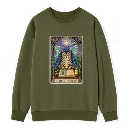 Pagewings The Reader Cat Tarot Cards Unisex Classic Sweatshirt