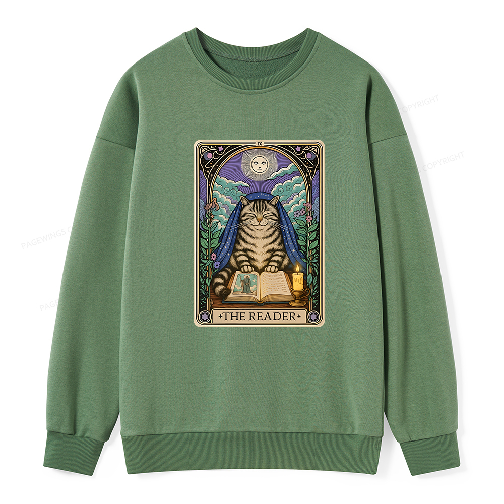 Pagewings The Reader Cat Tarot Cards Unisex Classic Sweatshirt
