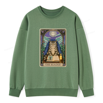 Pagewings The Reader Cat Tarot Cards Unisex Classic Sweatshirt