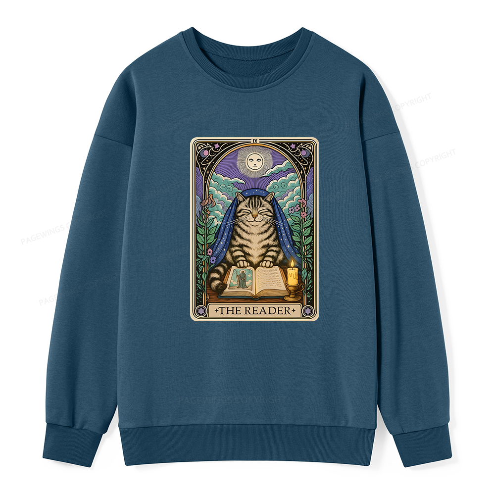 Pagewings The Reader Cat Tarot Cards Unisex Classic Sweatshirt