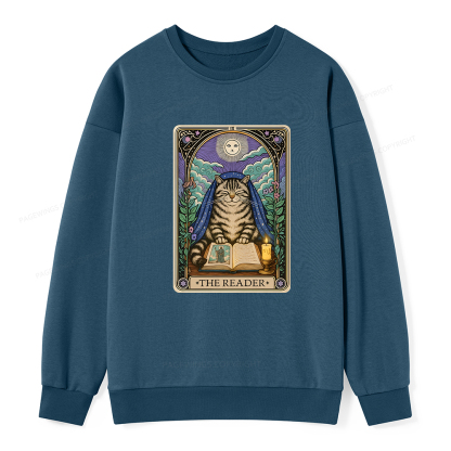 Pagewings The Reader Cat Tarot Cards Unisex Classic Sweatshirt