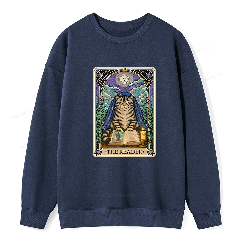Pagewings The Reader Cat Tarot Cards Unisex Classic Sweatshirt