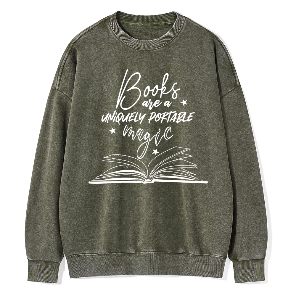 Pagewings Books Are A Uniquely Portable Magic Unisex Washed Sweatshirt