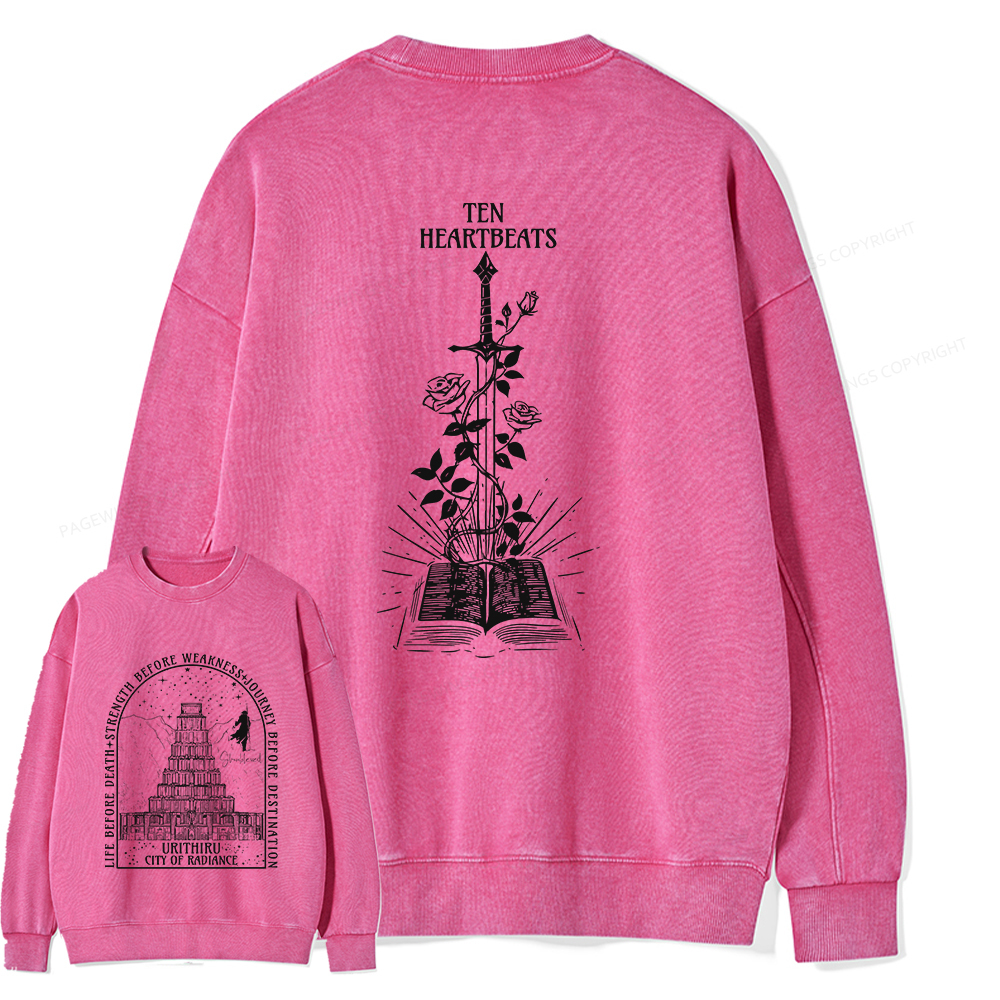 Pagewings Life Before Death Strength Before Weakness Unisex Washed Sweatshirt