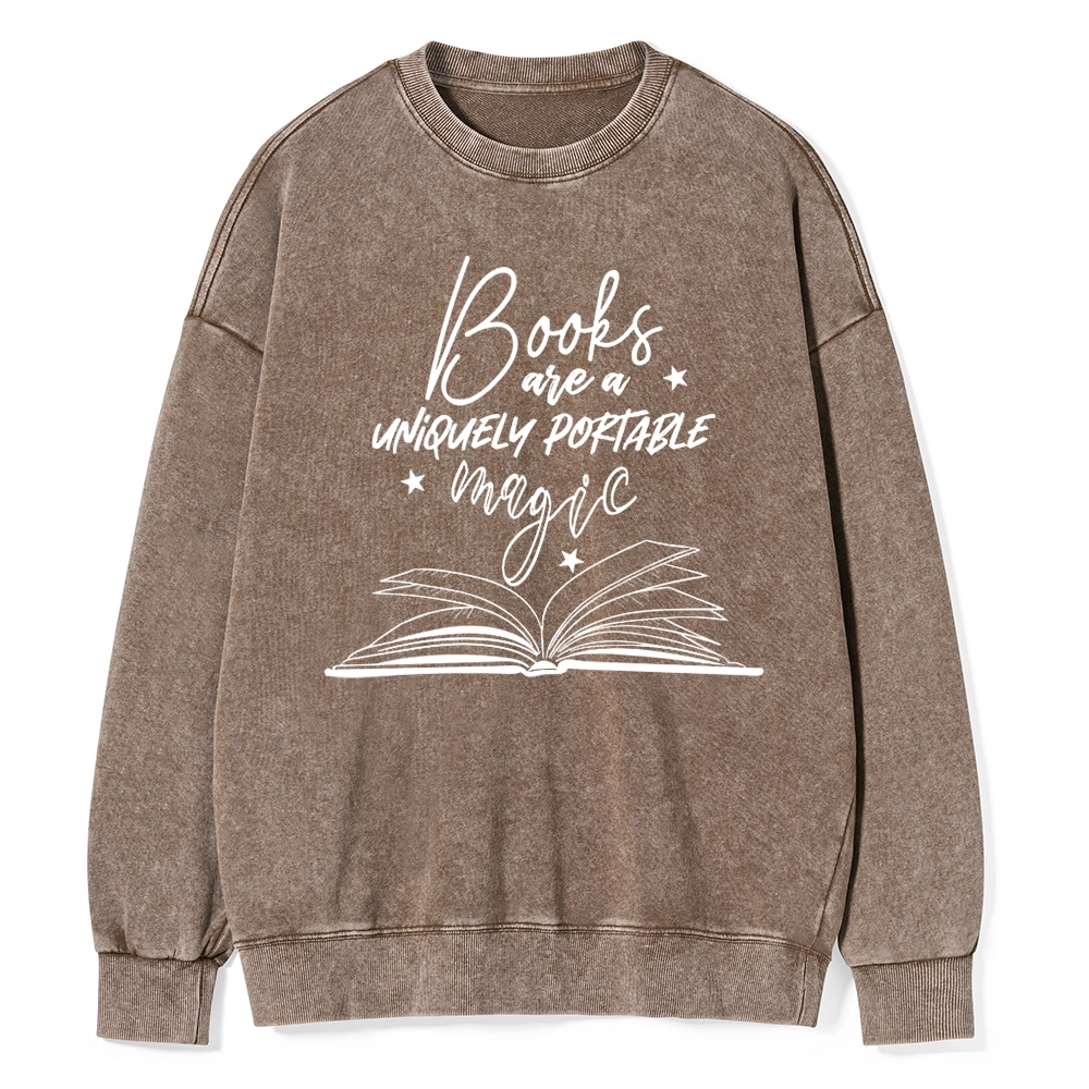 Pagewings Books Are A Uniquely Portable Magic Unisex Washed Sweatshirt