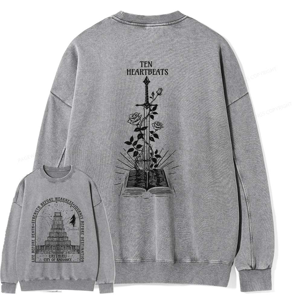 Pagewings Life Before Death Strength Before Weakness Unisex Washed Sweatshirt