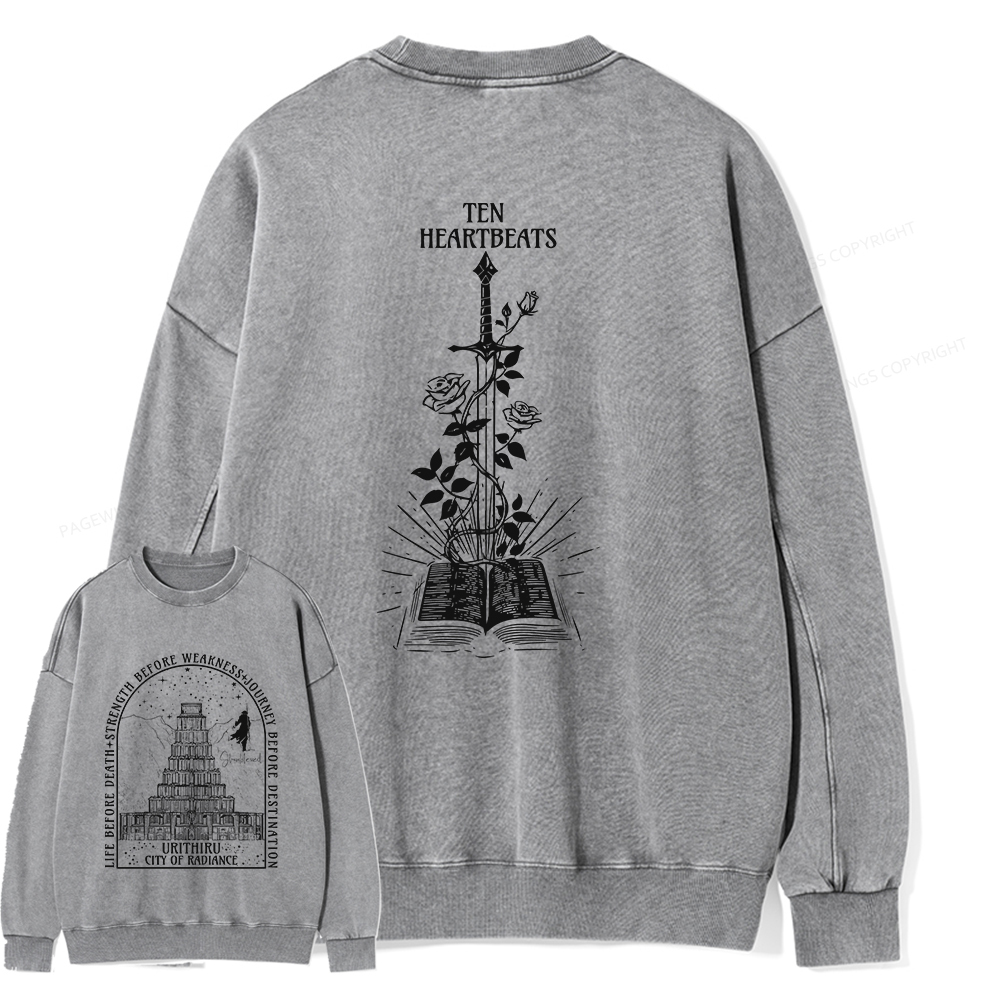 Pagewings Life Before Death Strength Before Weakness Unisex Washed Sweatshirt