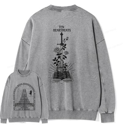 Pagewings Life Before Death Strength Before Weakness Unisex Washed Sweatshirt