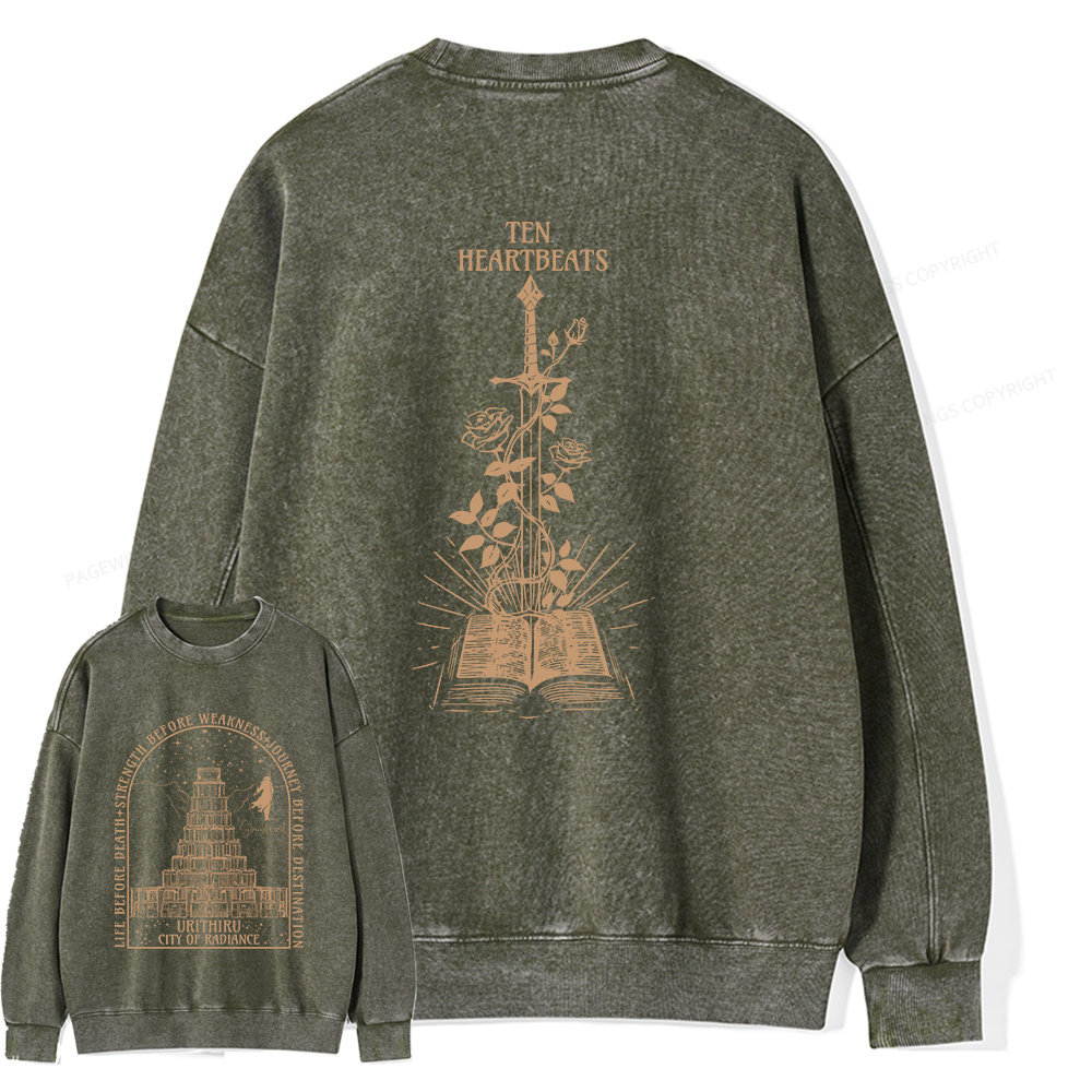 Pagewings Life Before Death Strength Before Weakness Unisex Washed Sweatshirt