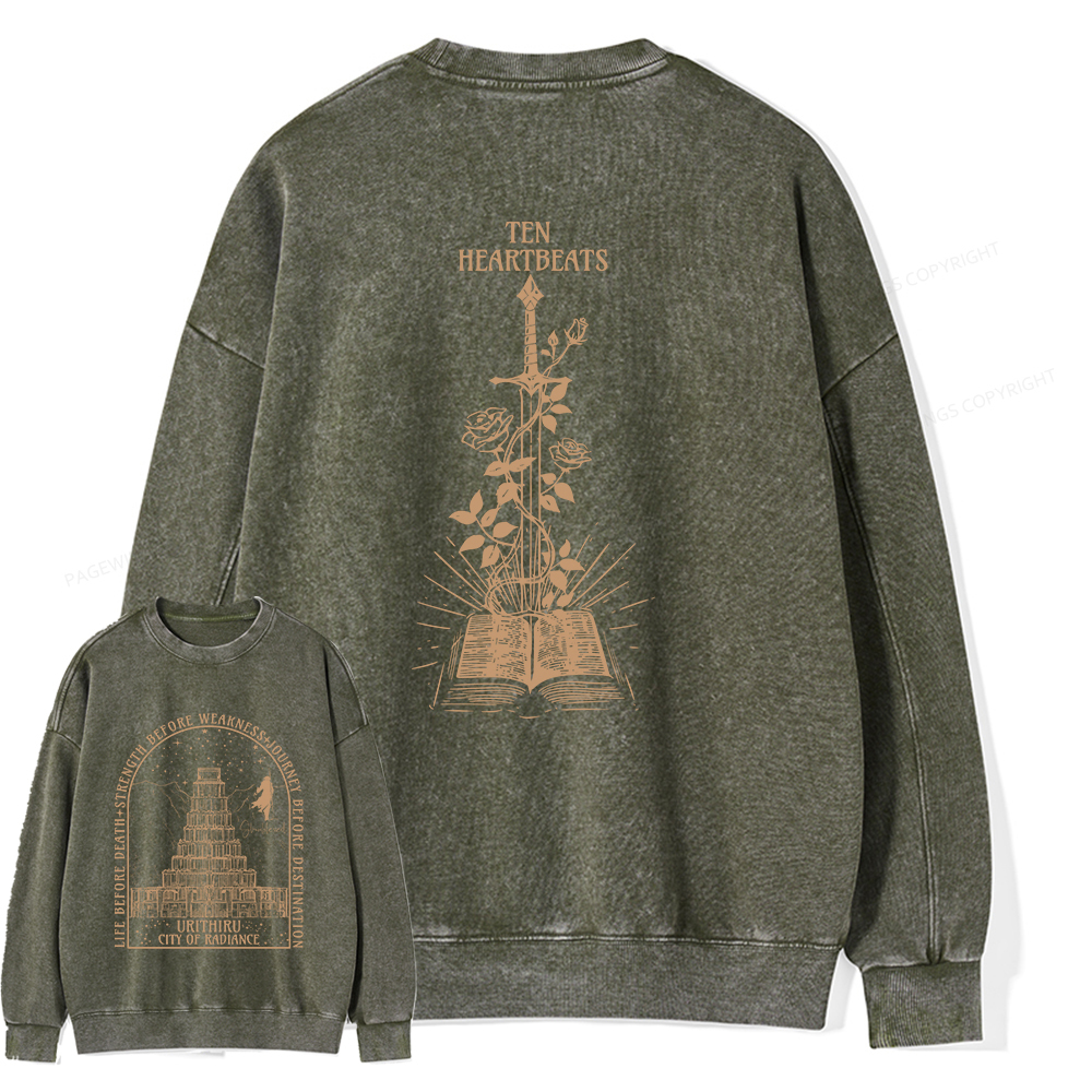 Pagewings Life Before Death Strength Before Weakness Unisex Washed Sweatshirt