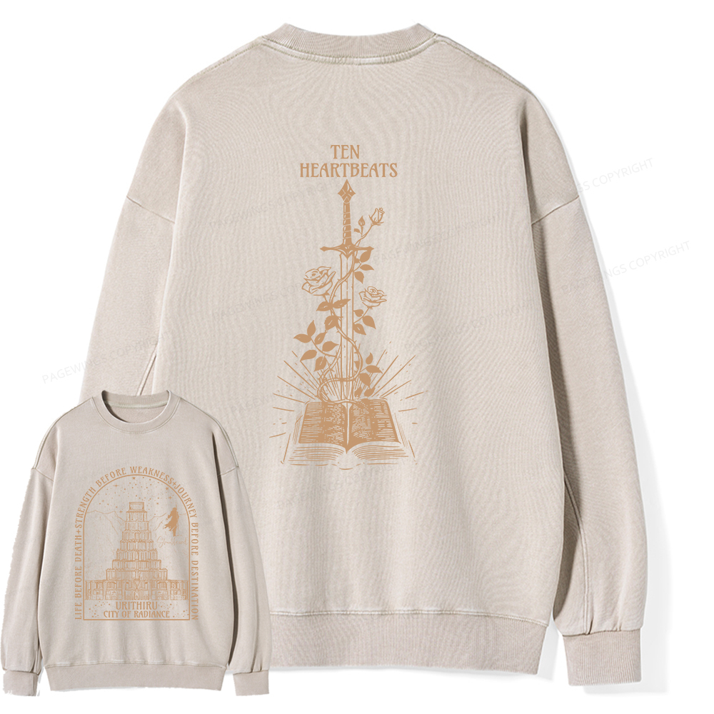 Pagewings Life Before Death Strength Before Weakness Unisex Washed Sweatshirt