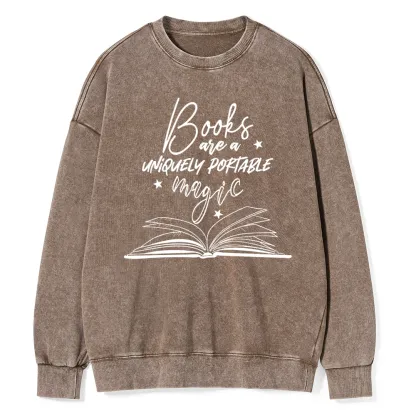 Pagewings Books Are A Uniquely Portable Magic Unisex Washed Sweatshirt