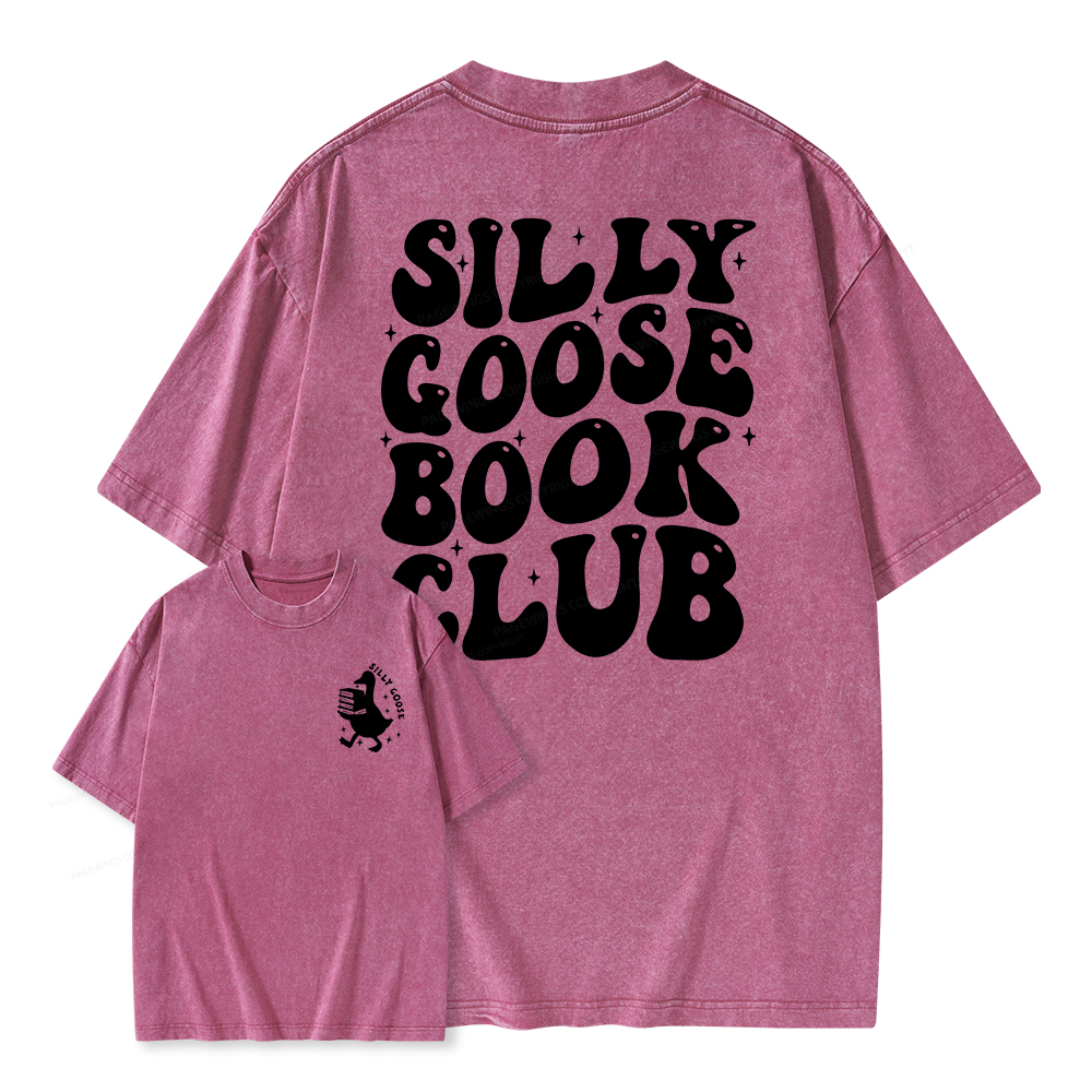 Pagewings Silly Goose Book Club Unisex Washed T-shirt
