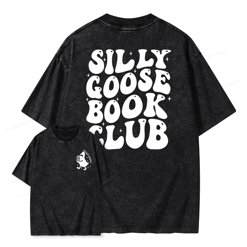 Pagewings Silly Goose Book Club Unisex Washed T-shirt