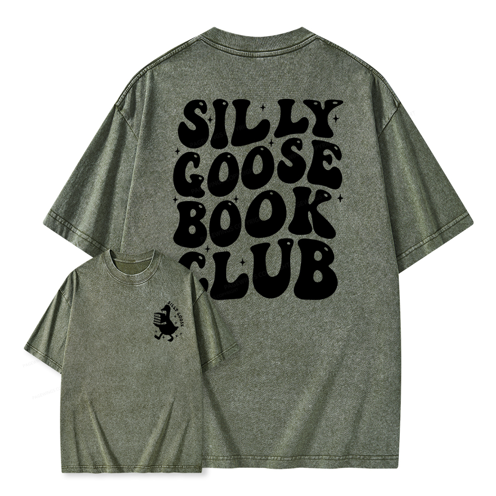 Pagewings Silly Goose Book Club Unisex Washed T-shirt