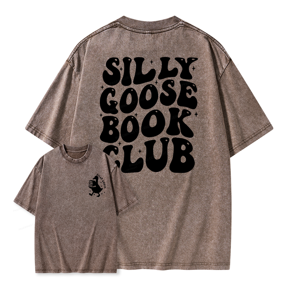 Pagewings Silly Goose Book Club Unisex Washed T-shirt