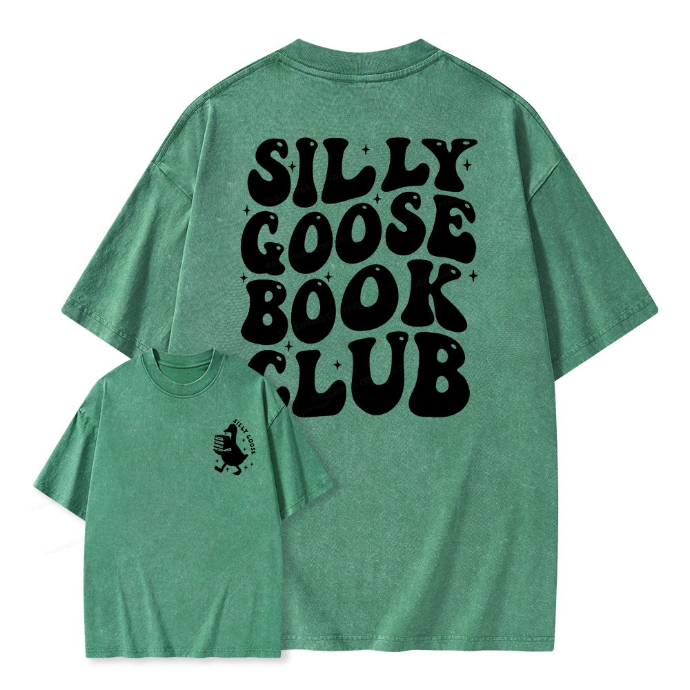 Pagewings Silly Goose Book Club Unisex Washed T-shirt
