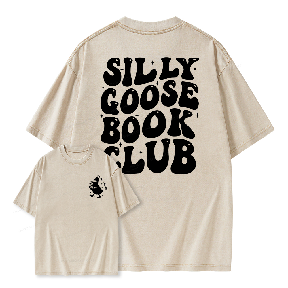 Pagewings Silly Goose Book Club Unisex Washed T-shirt