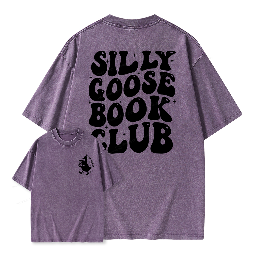 Pagewings Silly Goose Book Club Unisex Washed T-shirt