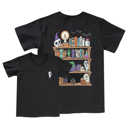 Pagewings Ghost Book Reader Halloween V-neck T-shirt