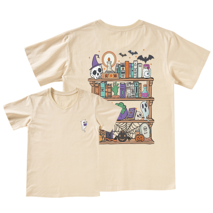 Pagewings Ghost Book Reader Halloween V-neck T-shirt