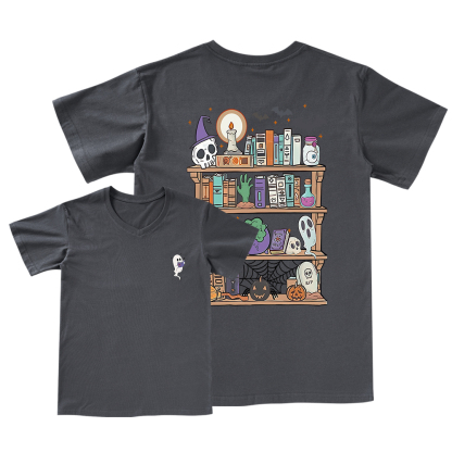 Pagewings Ghost Book Reader Halloween V-neck T-shirt