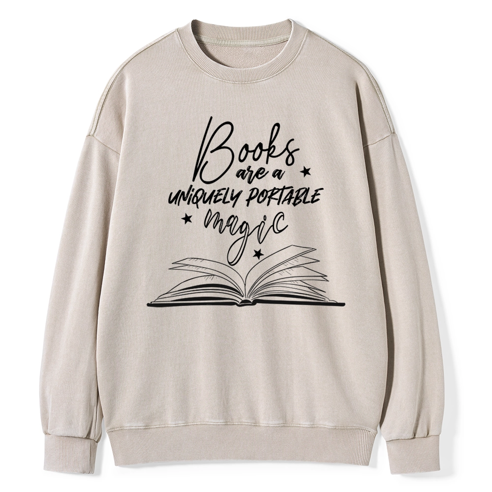 Pagewings Books Are A Uniquely Portable Magic Unisex Washed Sweatshirt