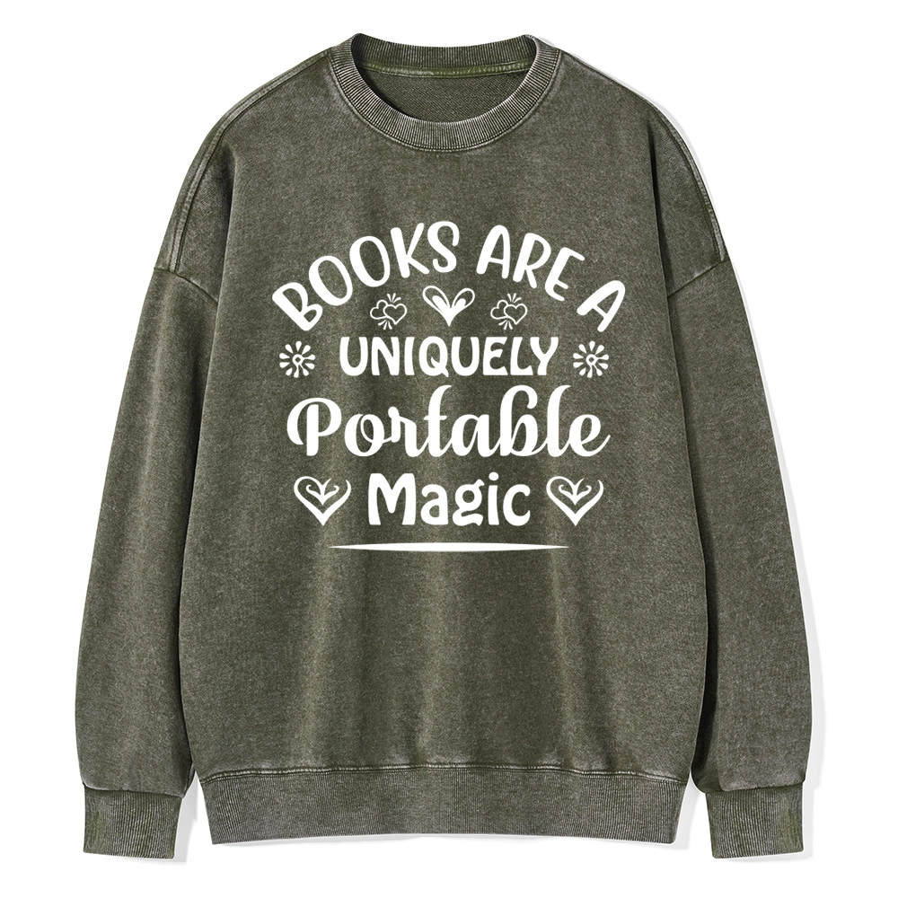 Pagewings Books Are A Uniquely Portable Magic Unisex Washed Sweatshirt