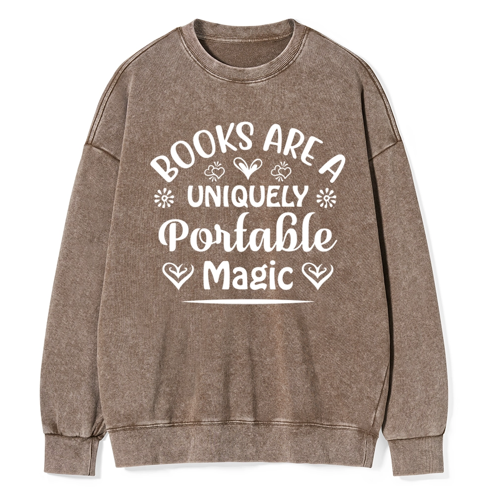 Pagewings Books Are A Uniquely Portable Magic Unisex Washed Sweatshirt