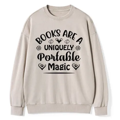 Pagewings Books Are A Uniquely Portable Magic Unisex Washed Sweatshirt