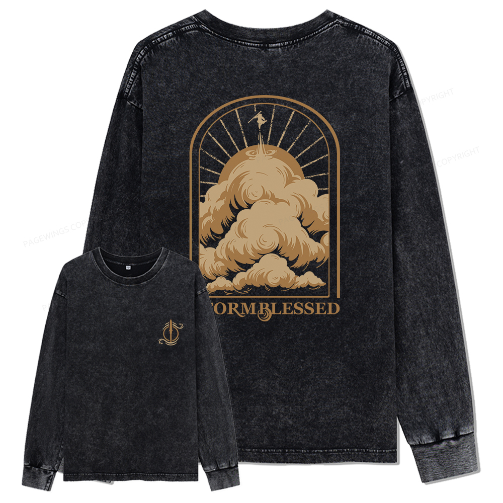 Pagewings Stormblessed Unisex Washed Long Sleeve T-shirt