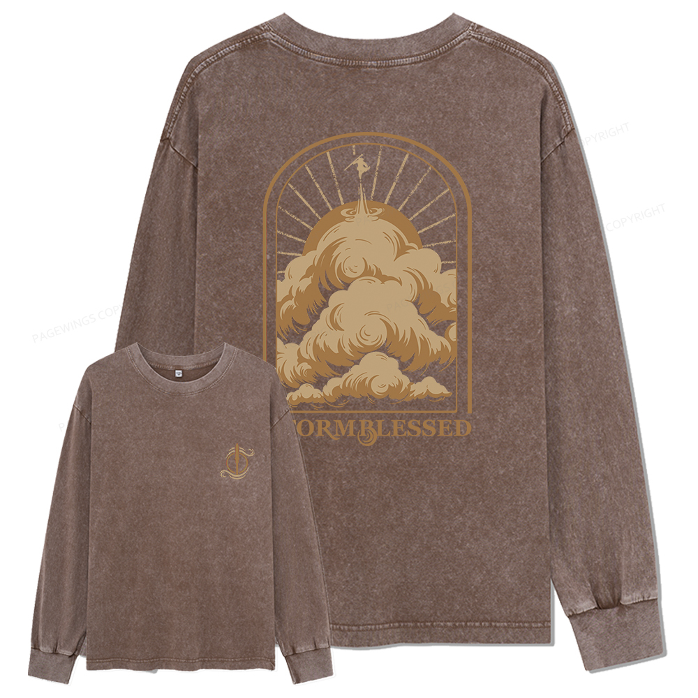 Pagewings Stormblessed Unisex Washed Long Sleeve T-shirt