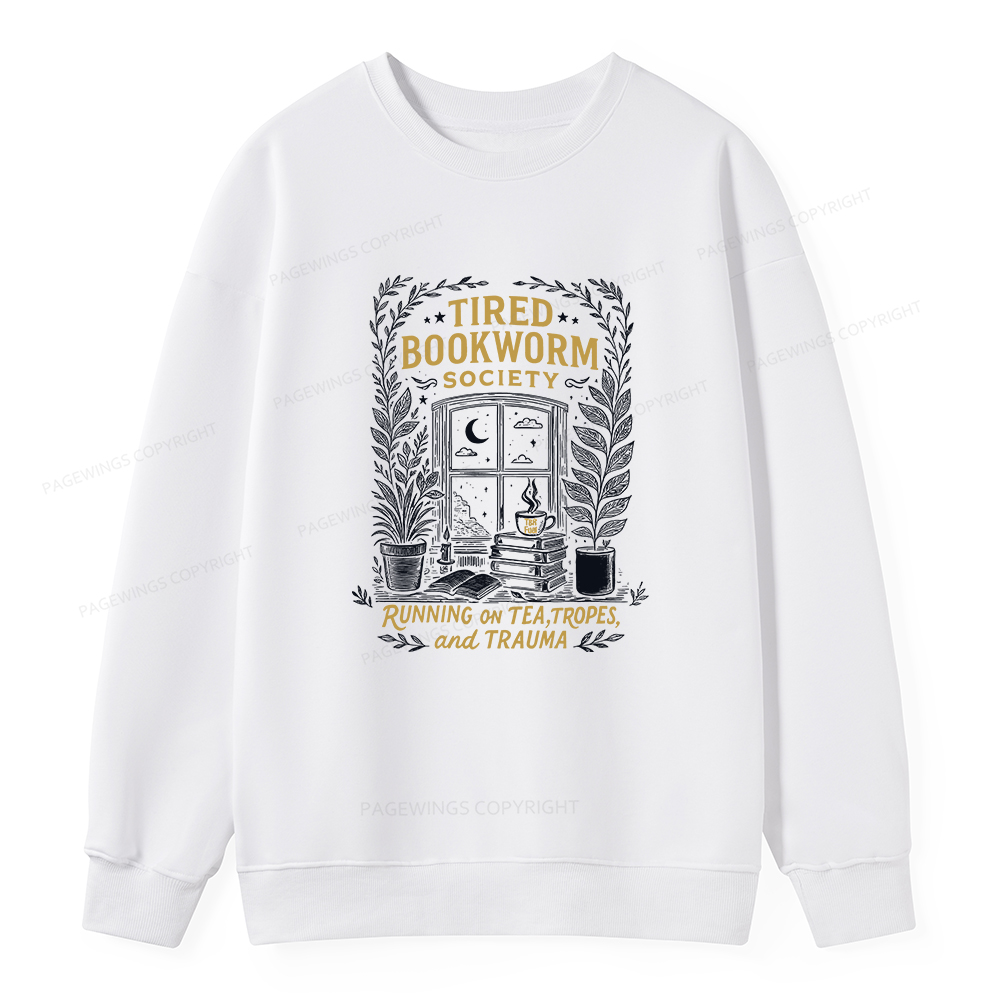 Pagewings Tired Bookworm Society Unisex Classic Sweatshirt
