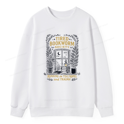 Pagewings Tired Bookworm Society Unisex Classic Sweatshirt