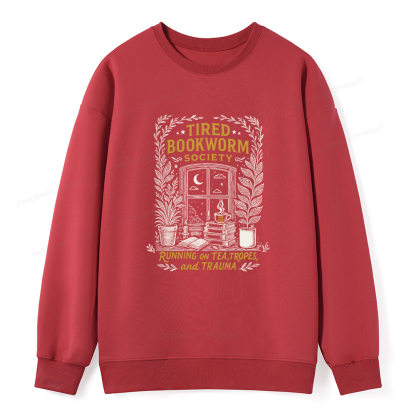 Pagewings Tired Bookworm Society Unisex Classic Sweatshirt