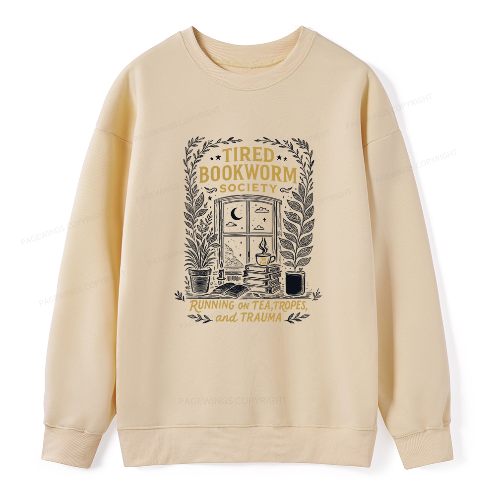 Pagewings Tired Bookworm Society Unisex Classic Sweatshirt