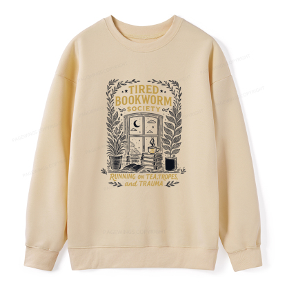 Pagewings Tired Bookworm Society Unisex Classic Sweatshirt